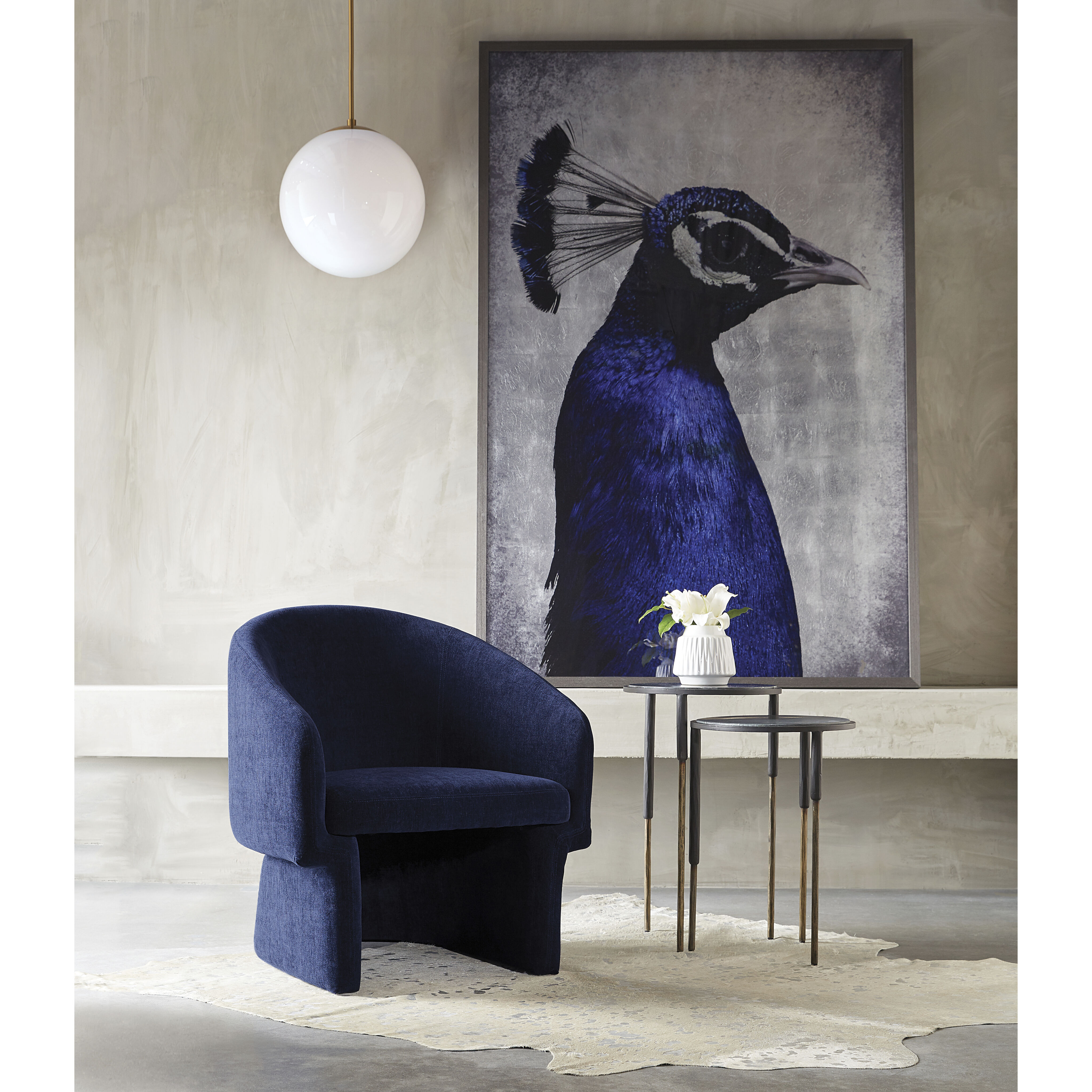 The Peacock Charcoal Luxe Art